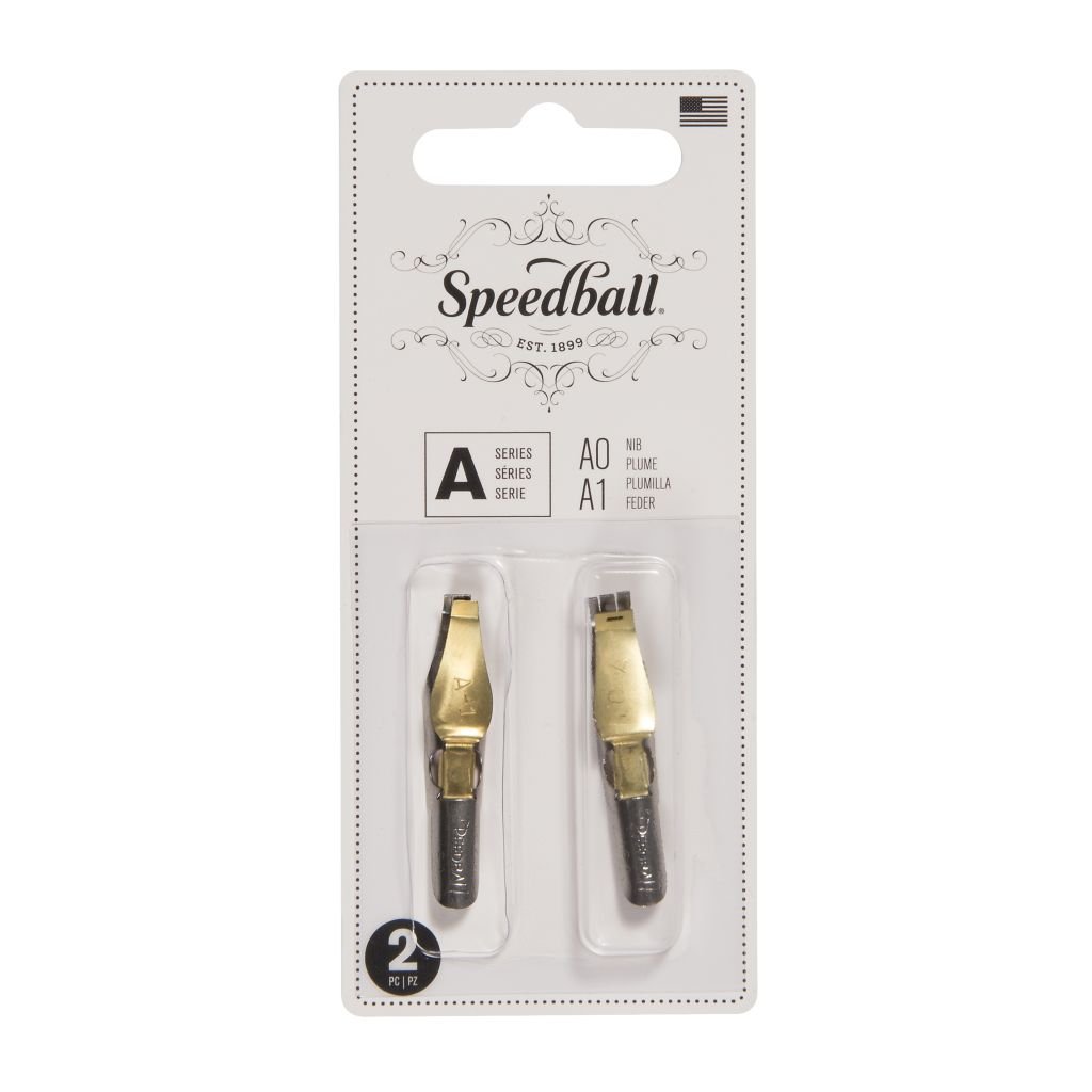 SpeedBall Broad Edge Universal Lettering Nibs - Type A (Square) - Blister Pack of 2 - Size A0/A1