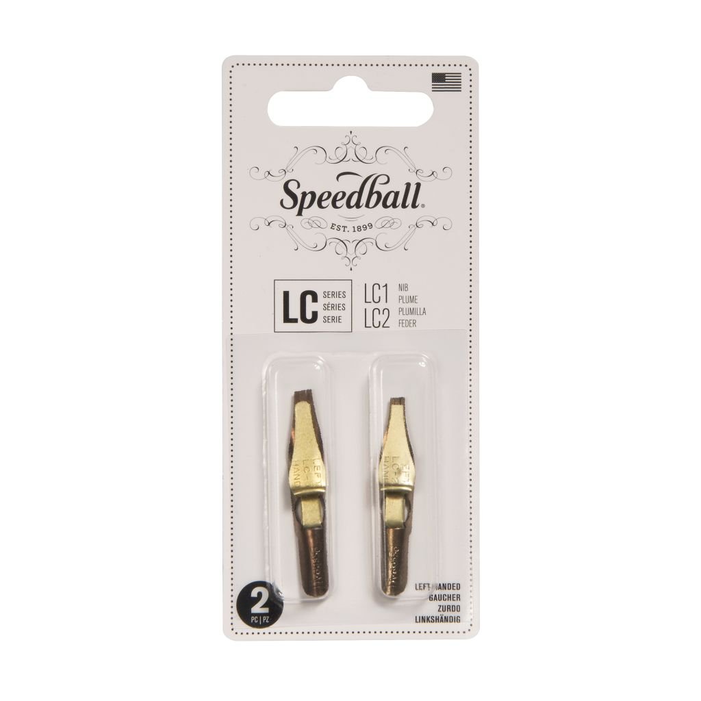 SpeedBall Broad Edge Left Handed Lettering Nibs - Type C (Flat) - Blister Pack of 2 - Size LC1/LC2