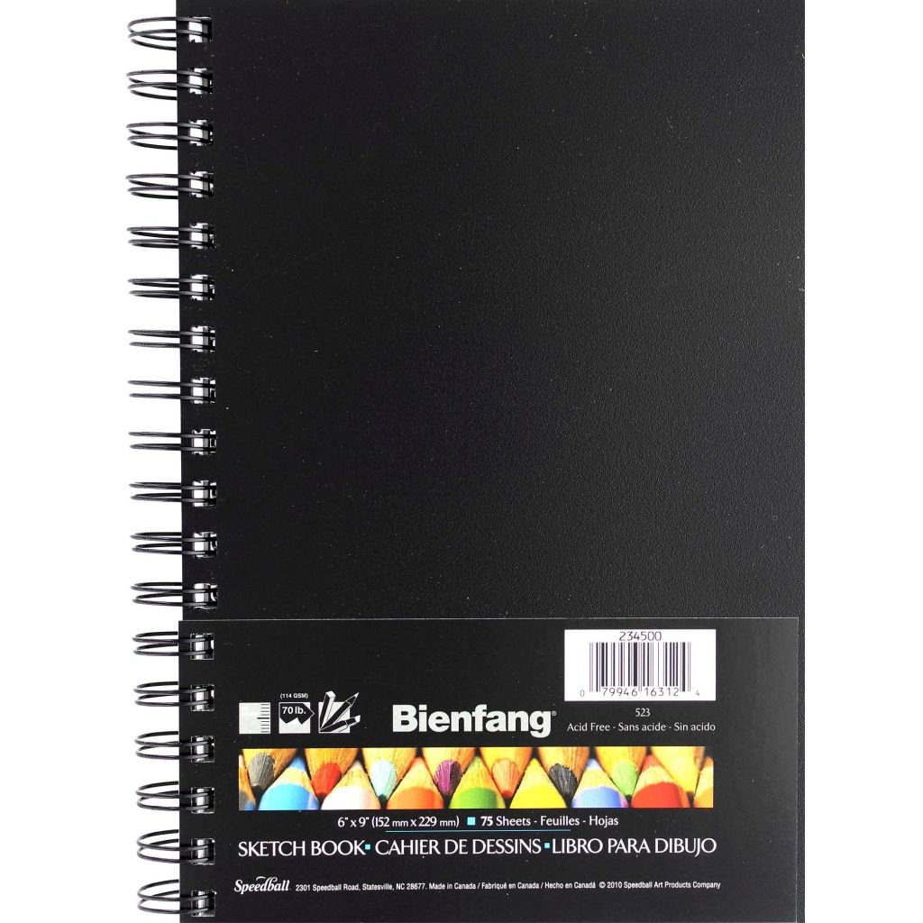 Speedball Bienfang Hardcover Sketch - Fine Grain 114 GSM - 15.24 cm x 22.86 cm or 6