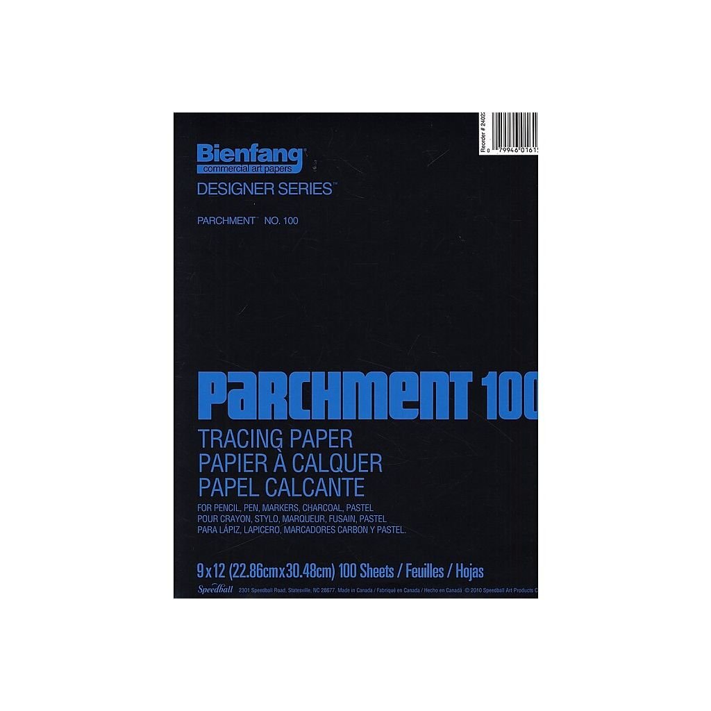 Speedball Bienfang Parchment 100 Tracing Paper - Fine Tooth 40 GSM - 22.86 cm x 30.48 cm or 9