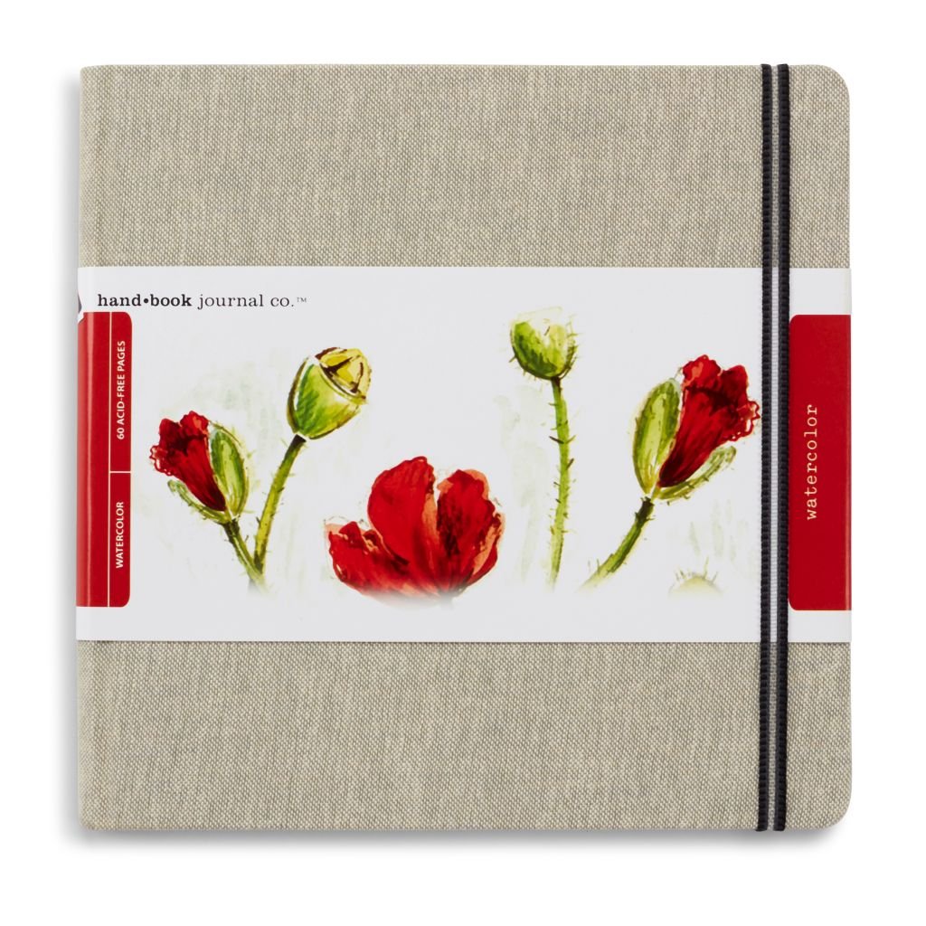 Speedball Hand Book Watercolour Journal - Linen Bound Cover Cold Press 200 GSM - 20.95 cm x 20.95 cm or 8.25