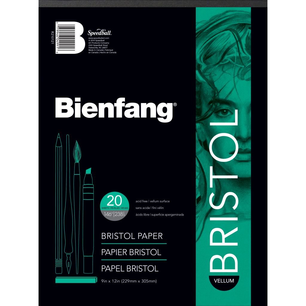 Speedball Bienfang Bristol Board Drawing Paper - Vellum Surface 238 GSM - 22.86 cm x 30.48 cm or 9