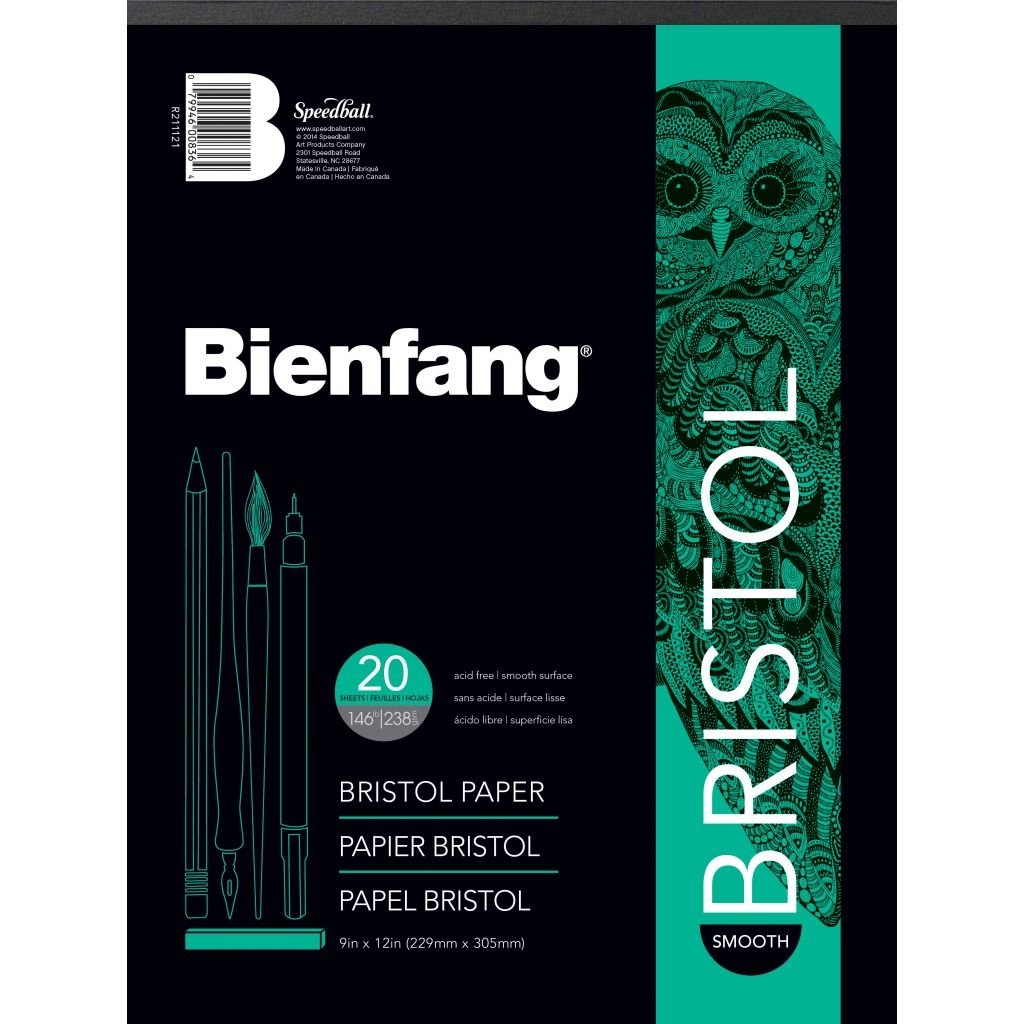 Speedball Bienfang Bristol Board Drawing Paper - Smooth Surface 238 GSM - 22.86 cm x 30.48 cm or 9