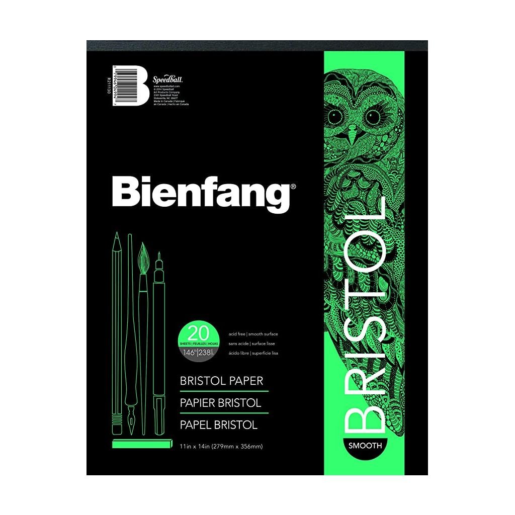 Speedball Bienfang Bristol Board Drawing Paper - Smooth Surface 238 GSM - 27.94 cm x 35.56 cm or 11