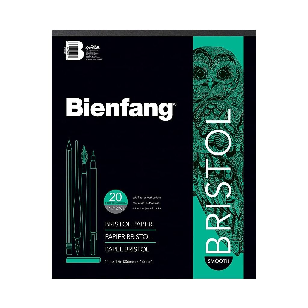 Speedball Bienfang Bristol Board Drawing Paper - Smooth Surface 238 GSM - 35.56 cm x 43.18 cm or 14