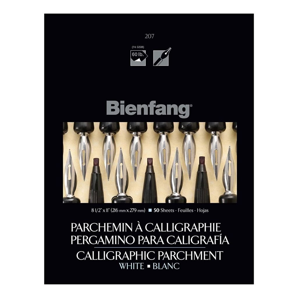 Speedball Bienfang Calligraphy Parchment Paper - White Fine Tooth 74 GSM - 21.59 cm x 27.94 cm or 8.5