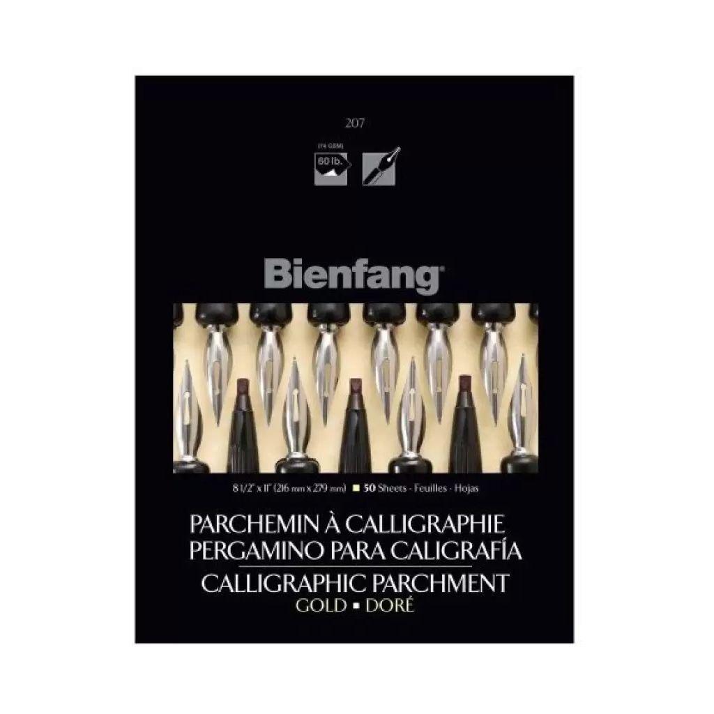 Speedball Bienfang Calligraphy Parchment Paper - Gold Fine Tooth 74 GSM - 21.59 cm x 27.94 cm or 8.5
