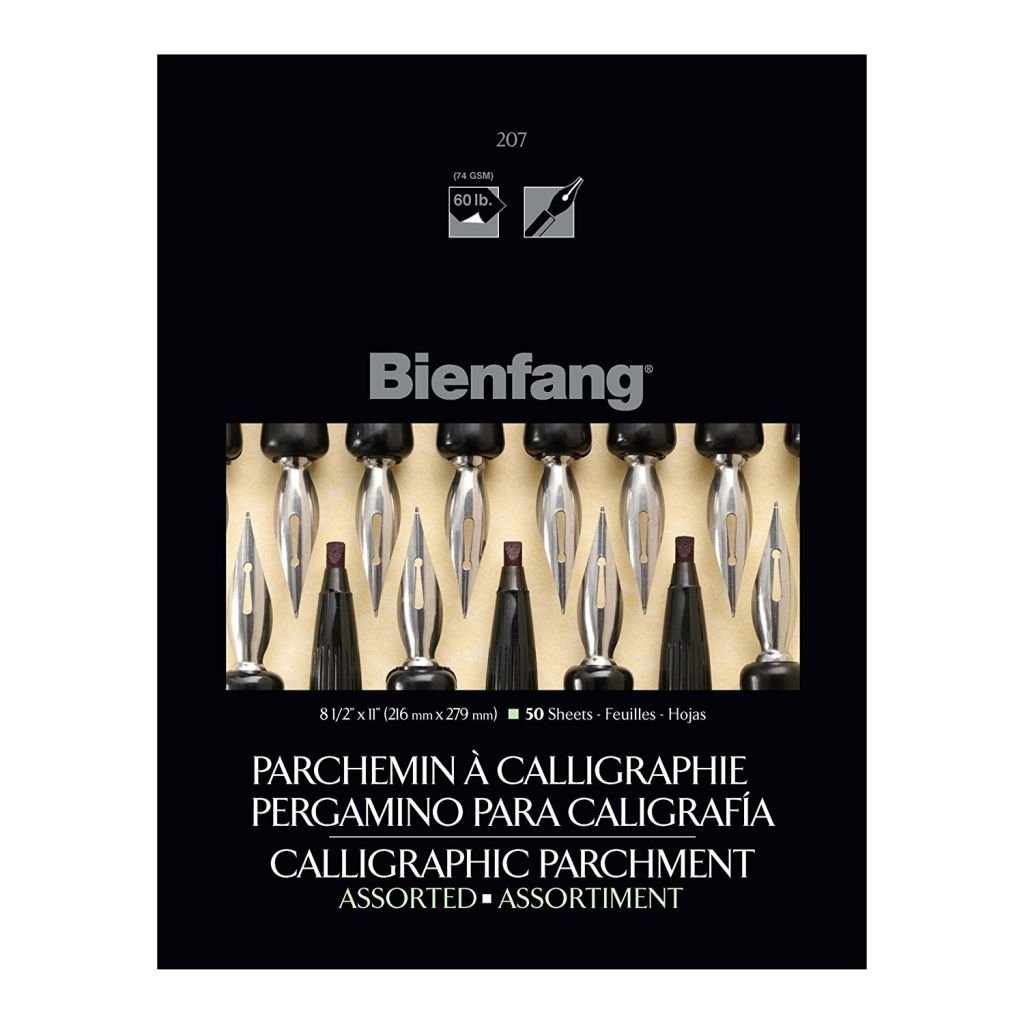 Speedball Bienfang Calligraphy Parchment Paper - Assorted Colours Fine Tooth 74 GSM - 21.59 cm x 27.94 cm or 8.5