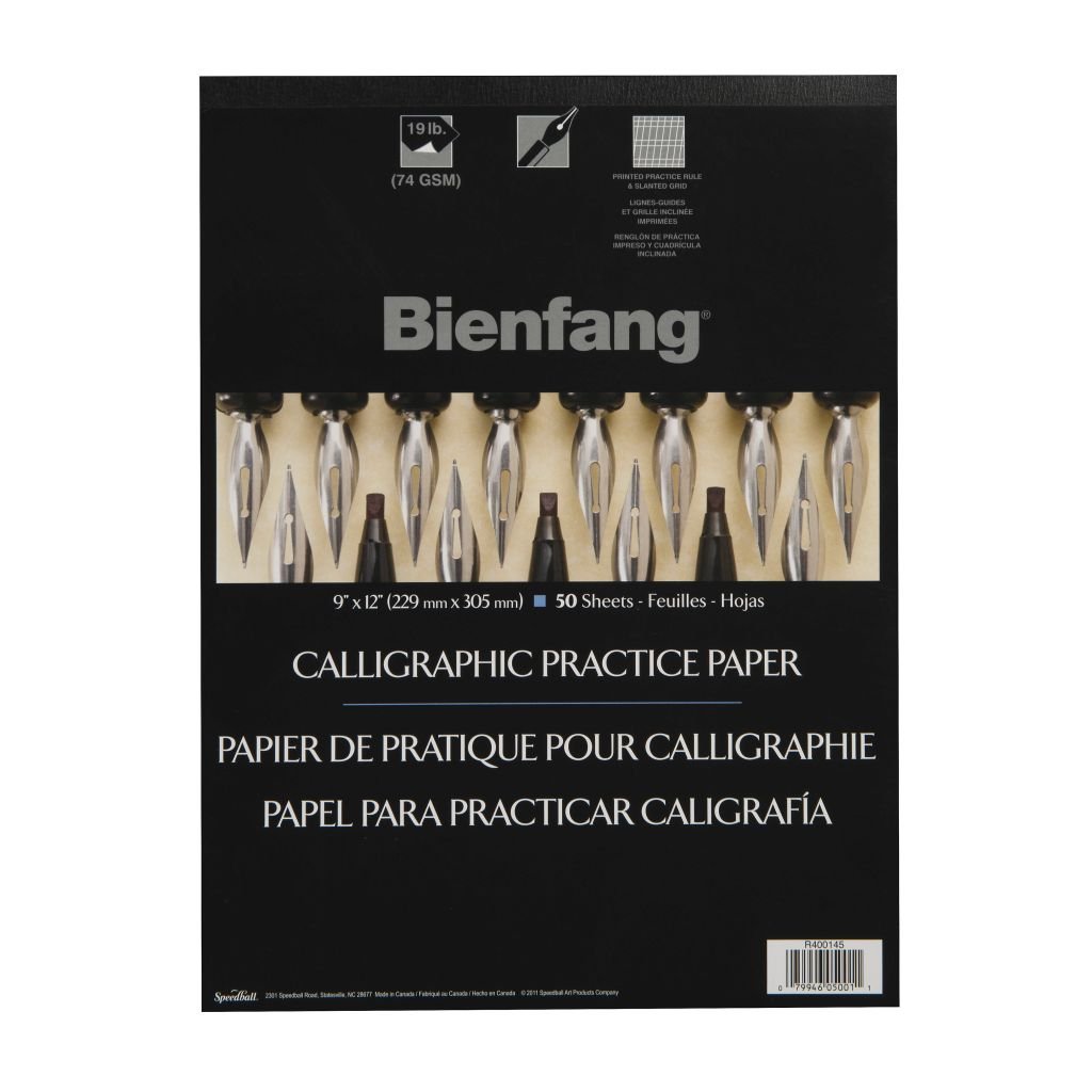 Speedball Bienfang Calligraphy Practice Paper - White - Lined Smooth 74 GSM - 22.86 cm x 30.48 cm or 9