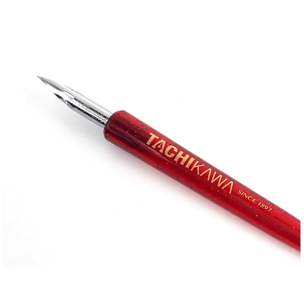 Tachikawa Comic Pen Nib Holder - Model TP-25 - Clear Red - Plastic