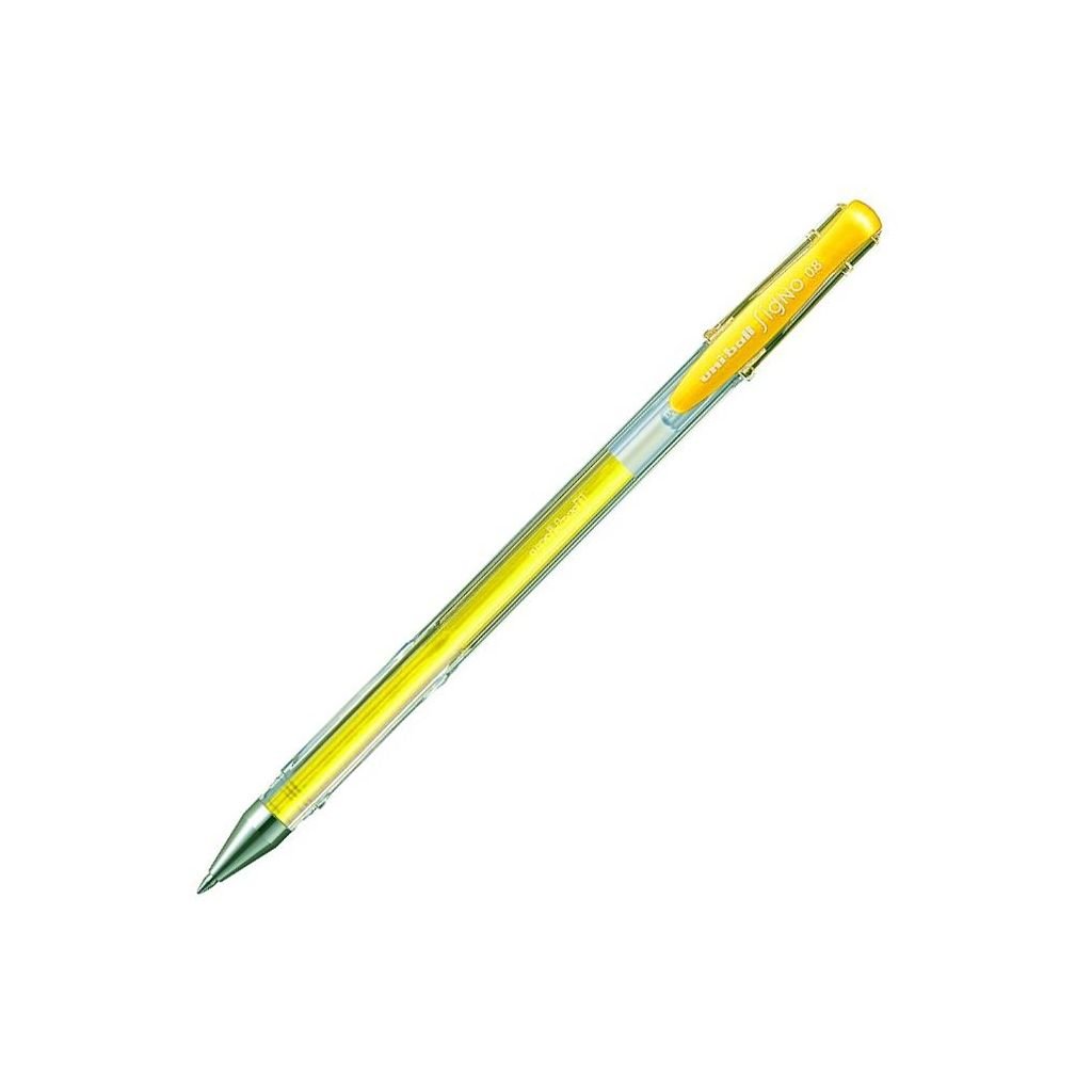 Uni-Ball Signo Gel Ink - Rollerball Pen UM 100 - Fluorescent Yellow - 0.7 MM