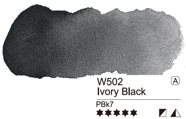 Mijello Mission Gold Class Professional Grade Extra-Fine Watercolour  - Ivory Black (502) - 7 ML