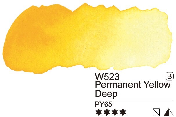 Mijello Mission Gold Class Professional Grade Extra-Fine Watercolour  - Permanent Yellow Deep (523) - 7 ML