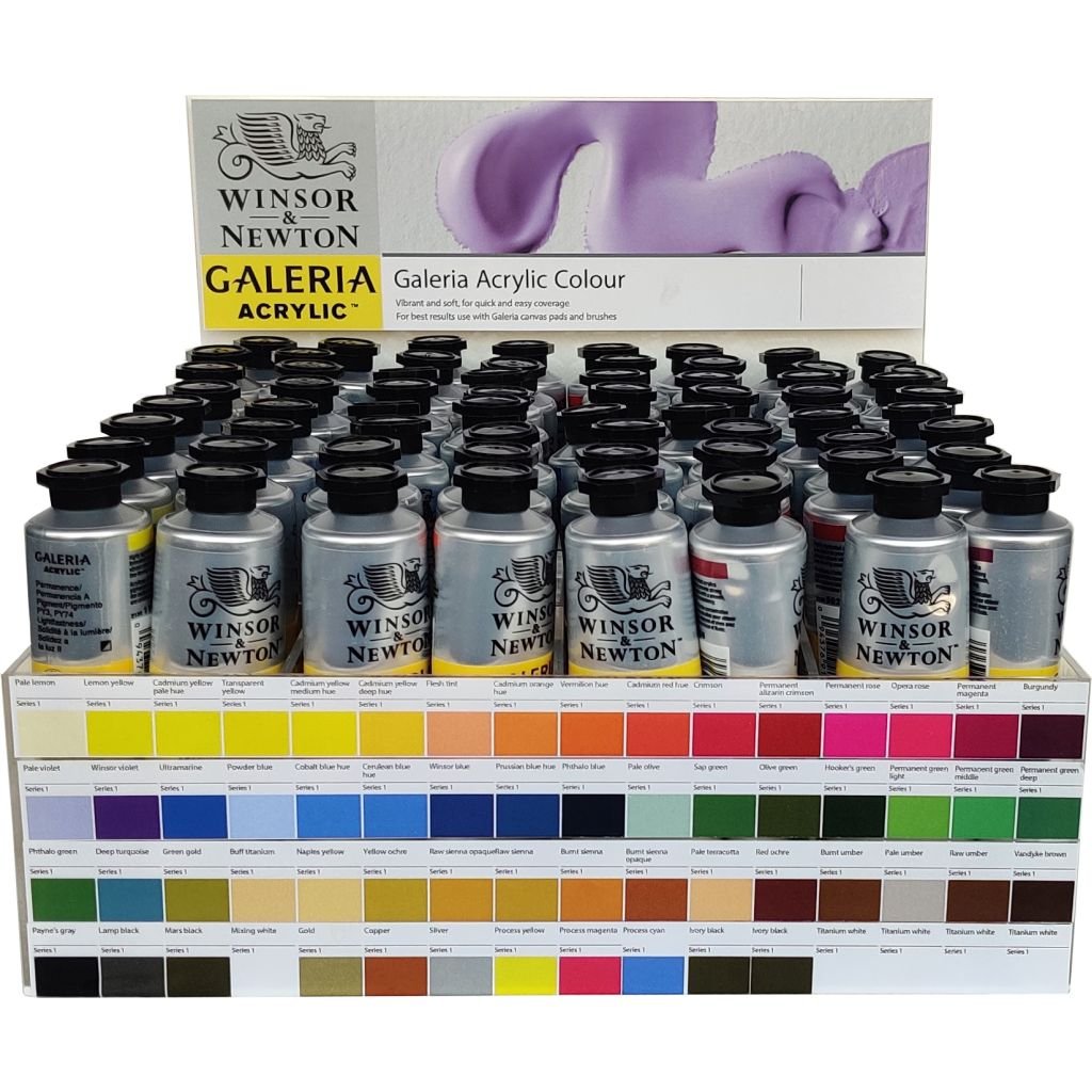 Winsor & Newton Galeria Acrylic Colour - Mini Display of 60 Tubes x 60 ML