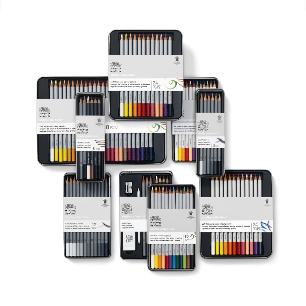 Winsor & Newton Studio Collection Graphite Pencils Set of 4 + Eraser