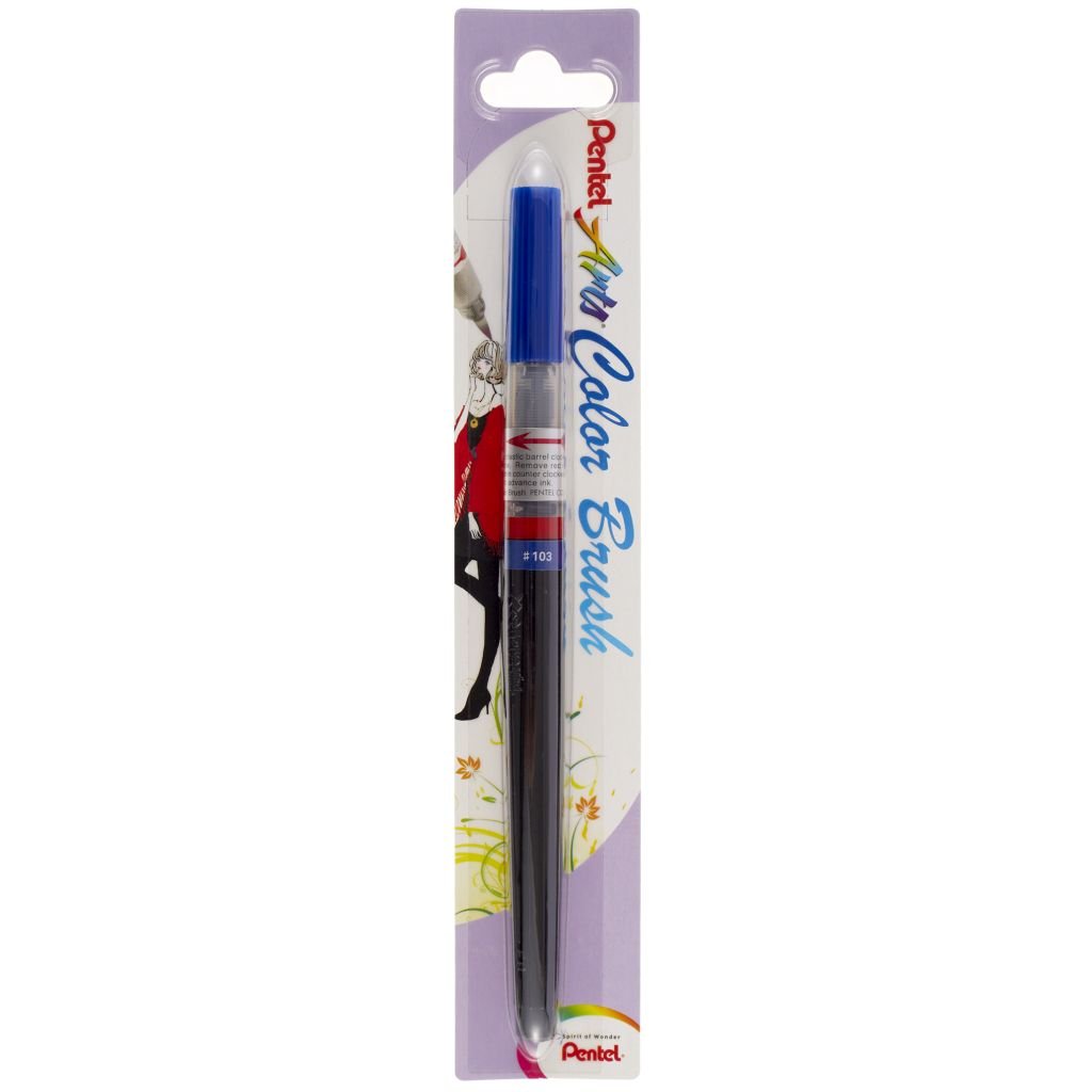 Pentel Colour Brush Pen - Water-based Ink - Blue