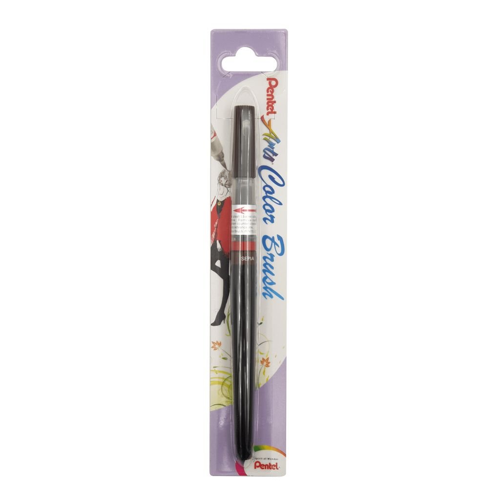 Pentel Colour Brush Pen - Water-based Ink - Sepia