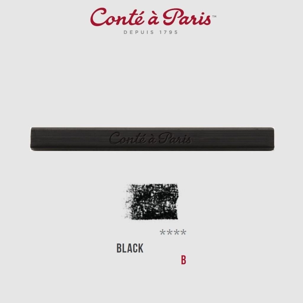 Conte a' Paris Sketching Carres Crayons - Black - B