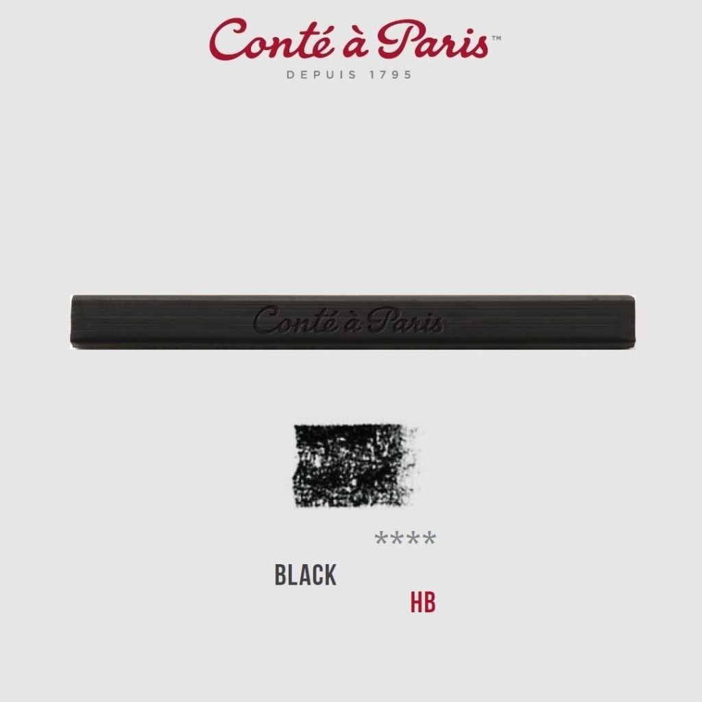 Conte a' Paris Sketching Carres Crayons - Black - HB