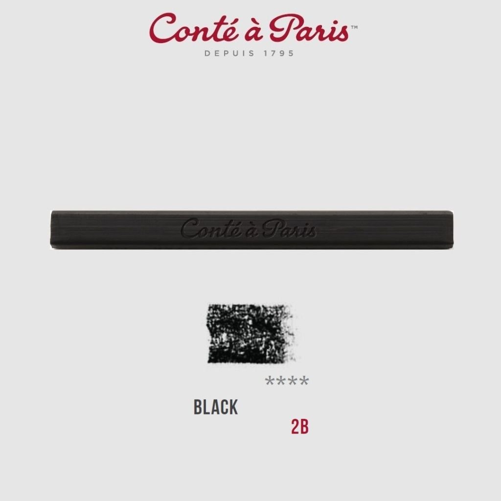 Conte a' Paris Sketching Carres Crayons - Black - 2B