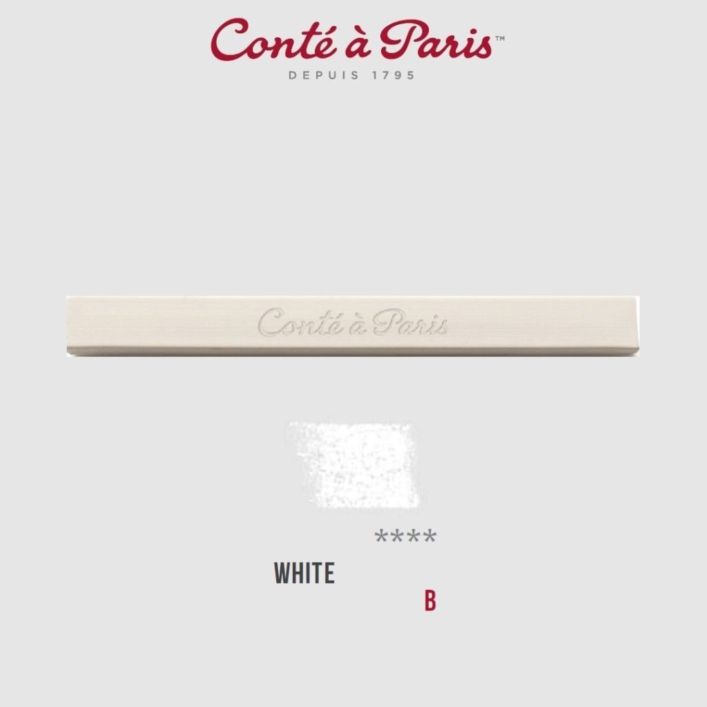 Conte a' Paris Sketching Carres Crayons - White - B