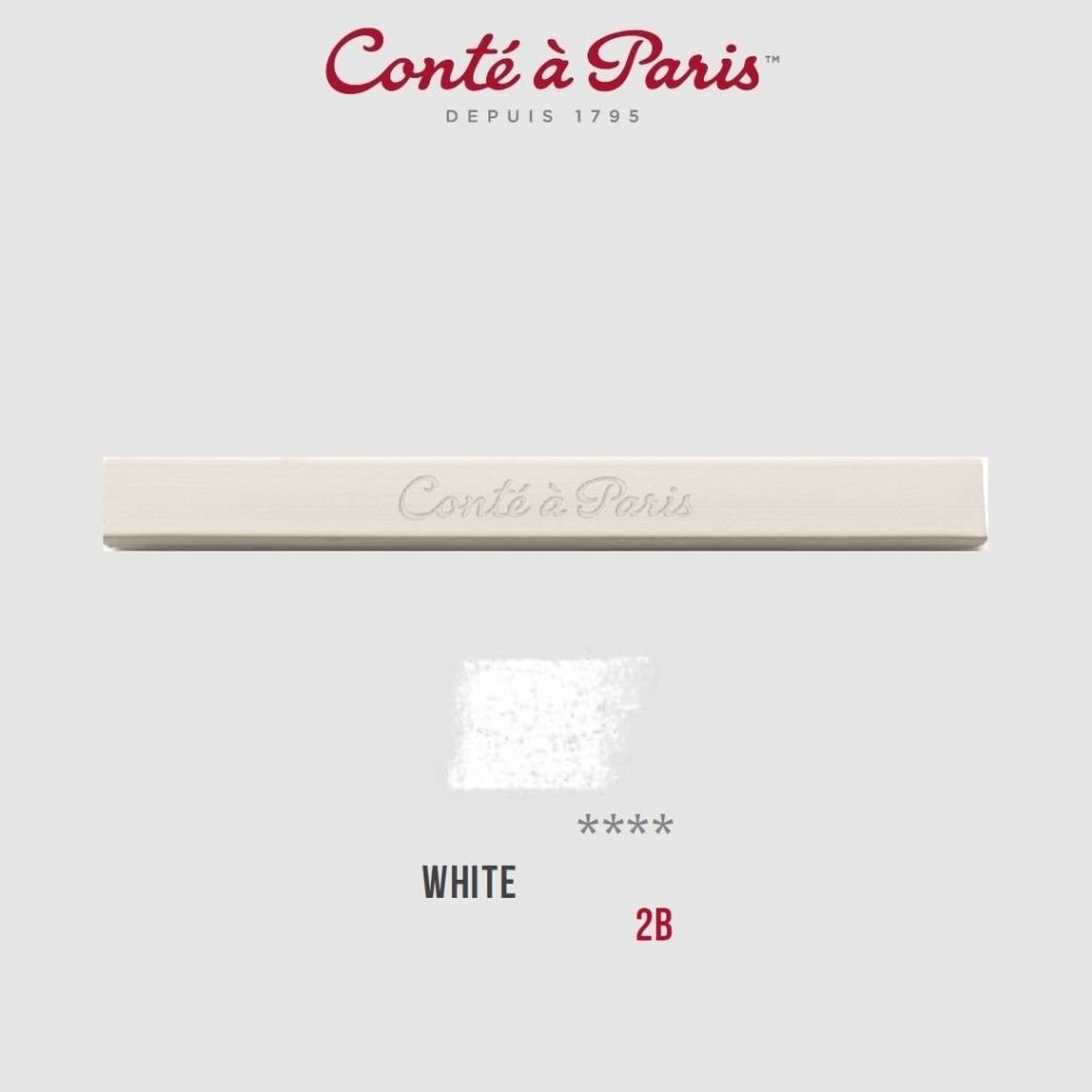 Conte a' Paris Sketching Carres Crayons - White - 2B