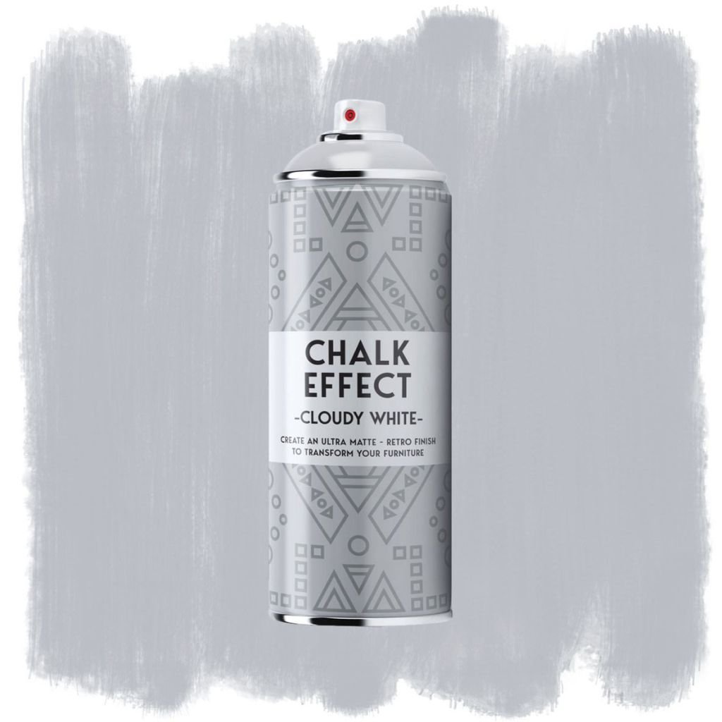 Cosmos Chalk Effect Acrylic Paint - Ultra Matte Retro Finish - 400 ML Can - Cloudy White (N03)