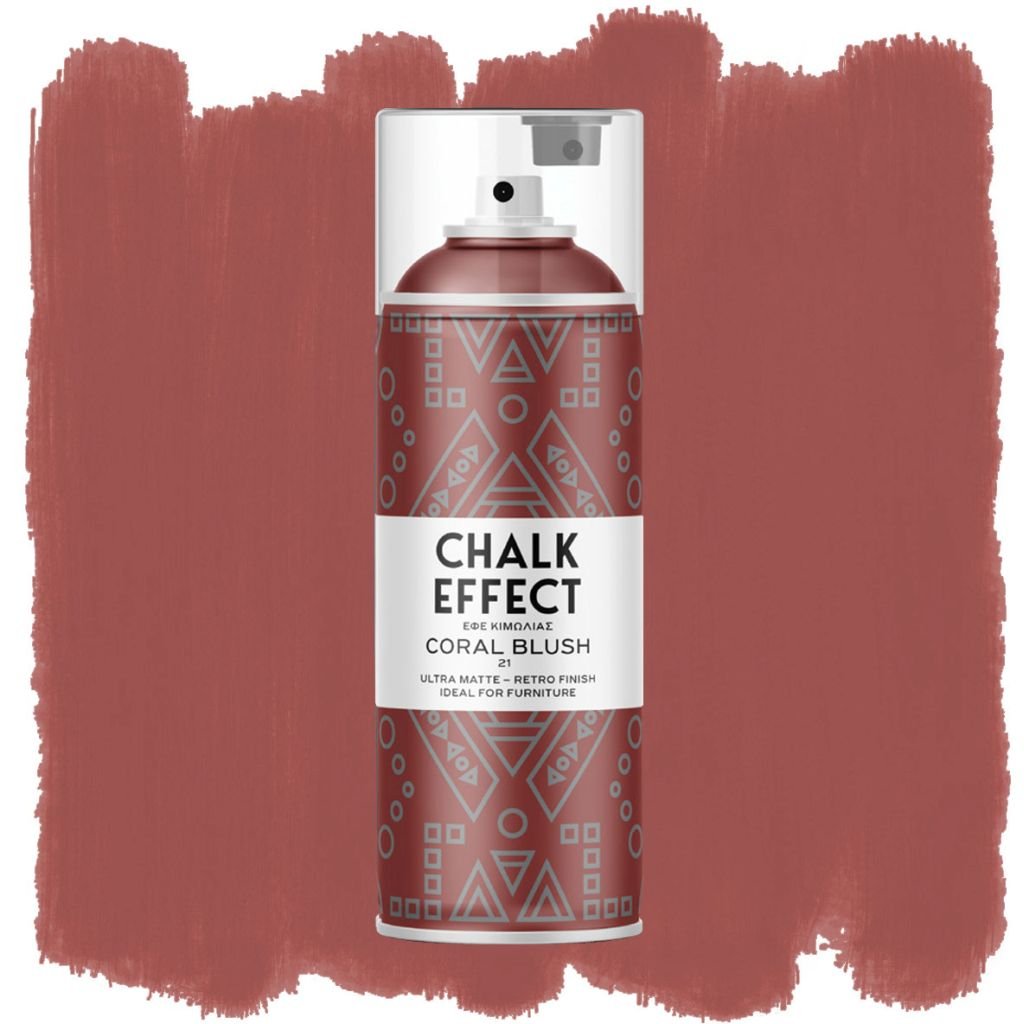Cosmos Chalk Effect Acrylic Paint - Ultra Matte Retro Finish - 400 ML Can - Coral Blush (N21)