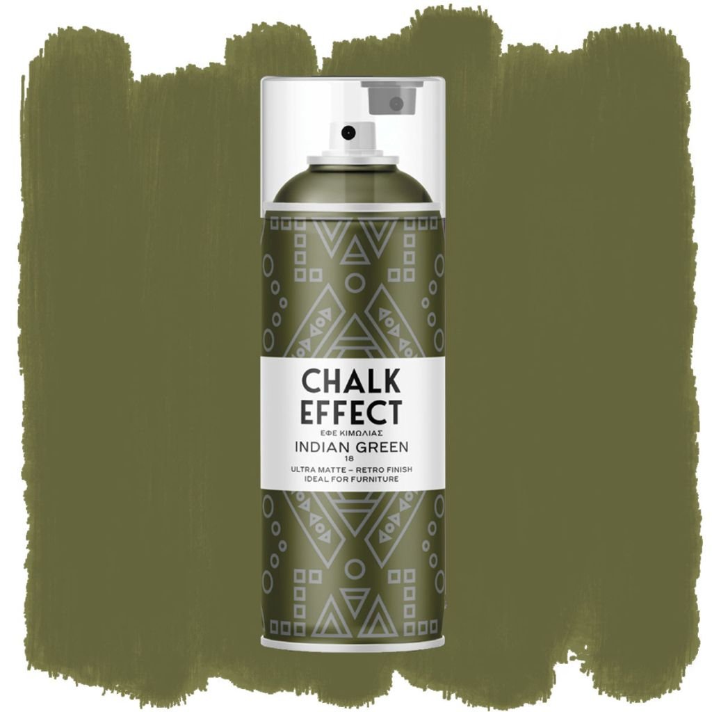 Cosmos Chalk Effect Acrylic Paint - Ultra Matte Retro Finish - 400 ML Can - Indian Green (N18)