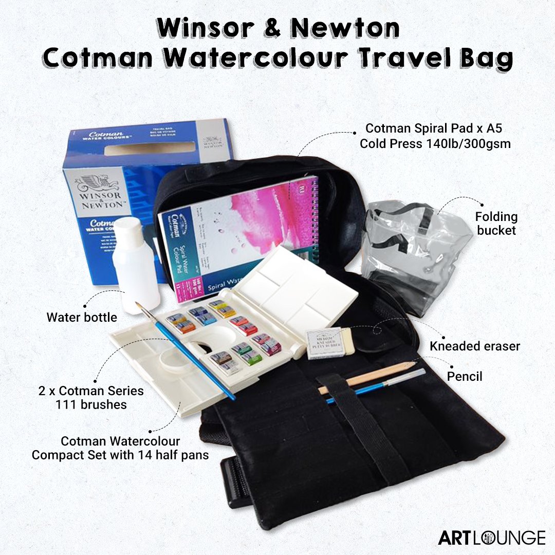 Winsor & Newton Cotman Water Colour Travel Bag – 14 Half Pans