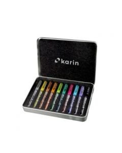 Karin DecoBrush - Pigment Based Marker - Brush Tip -  Set of 10 Colours