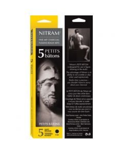 NITRAM Batons - Extra Soft Natural Charcoal Sticks