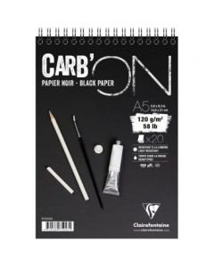 Clairefontaine - Fine Art Carb'ON Drawing & Sketching Pad Black Fine Grain Surface