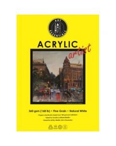 Art Essentials Arcylic Artist Natural White Fine Grain 360 GSM 100% Cellulose Paper