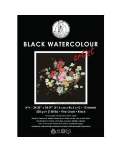 Art Essentials Black Artist Watercolour Paper - Fine Grain 320 GSM