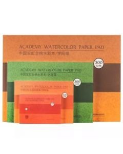 Baohong Academy Watercolour - Natural White 300 GSM - 100% Cotton Paper Glued 4 Side Pad (Block)