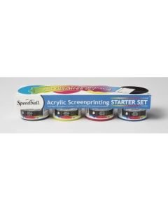 Speedball Acrylic Screen Printing Ink - Starter Set of 4 Jars x 118 ml