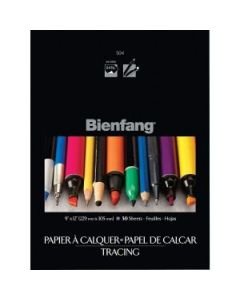 Speedball Bienfang Tracing Paper - Fine Tooth 40 GSM - 22.86 cm x 30.48 cm or 9" x 12" Glued Short Side Pad of 50 Sheets
