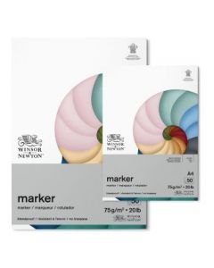 Winsor & Newton Bleedproof Marker Paper - 75 GSM - Natural White Short Side Glued Pads