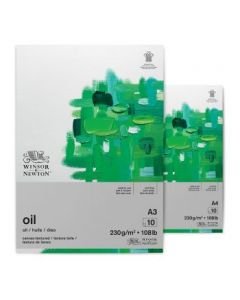 Winsor & Newton Oil Paper - Canvas Texture 230 GSM - Natural White Short Side Glued Pads