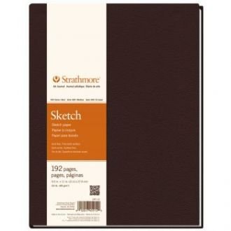Strathmore 400 Series Sketch 8.5''x11'' White Fine tooth 89 GSM Paper, Long-Side Hardbound Art Book of 96 Sheets