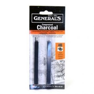 General's Compressed Charcoal Sticks - 4B Medium - Blistercarded
