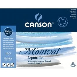 Canson Montval 300 GSM 19 x 24 cm Block of 12 Fine Grain Sheets