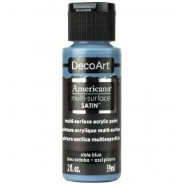 DecoArt Americana Multi Surface Satin Acrylic Paint - 59 ML (2 Oz) - Slate Blue (580)