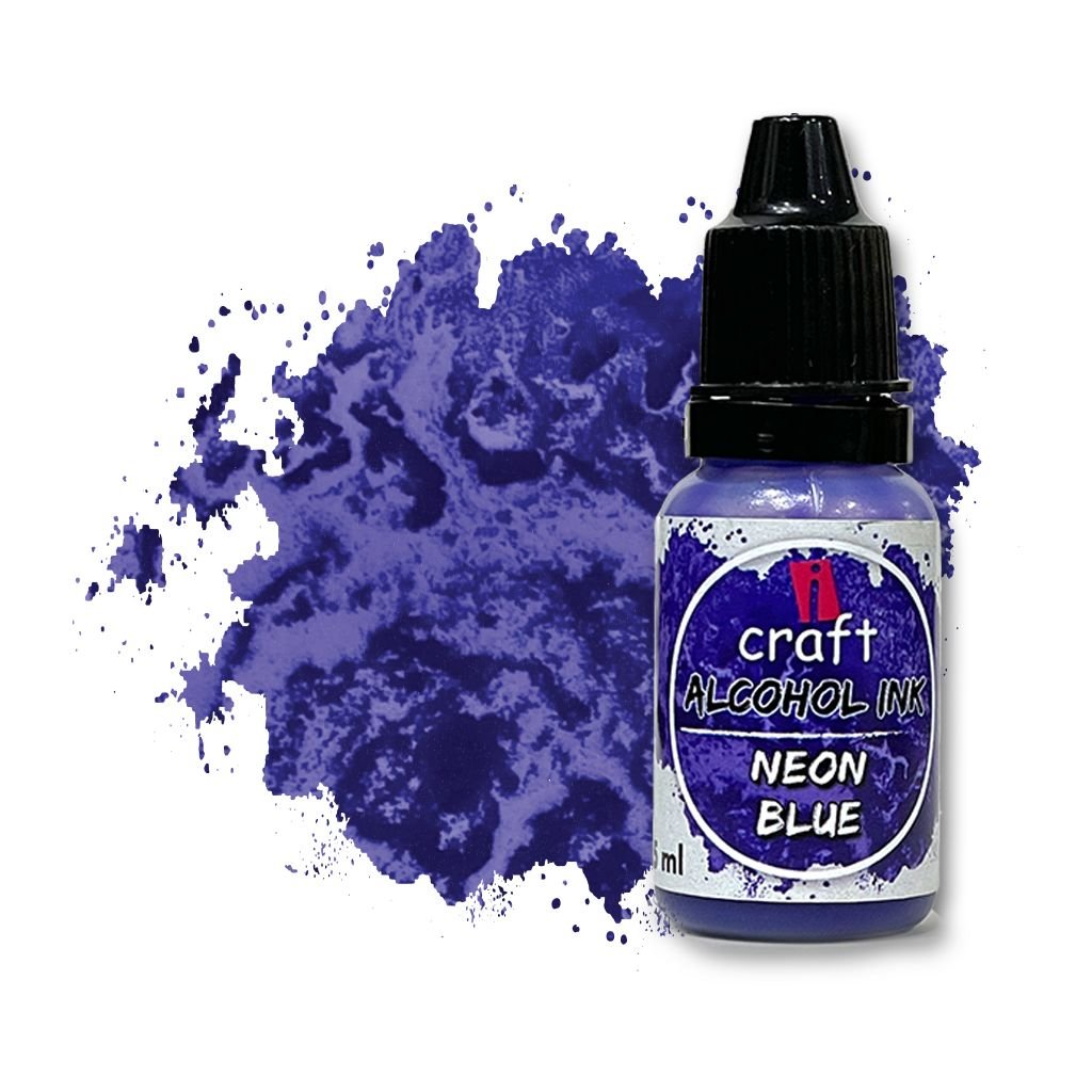 iCraft Alcohol Ink - Neon Blue - 15 ML Bottle