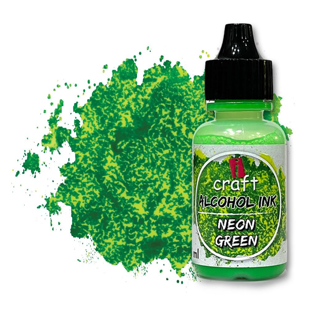 iCraft Alcohol Ink - Neon Green - 15 ML Bottle