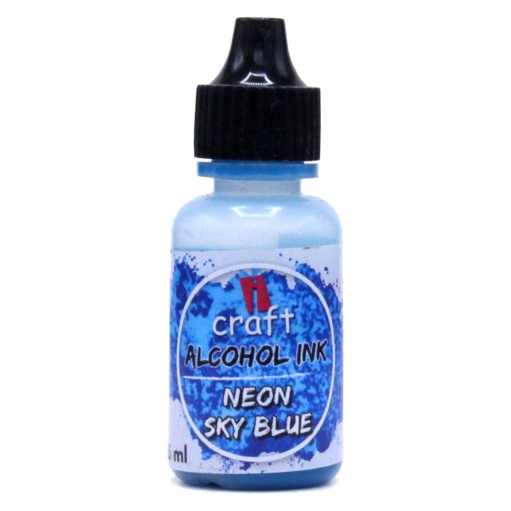 iCraft Alcohol Ink - Neon Sky Blue - 15 ML Bottle