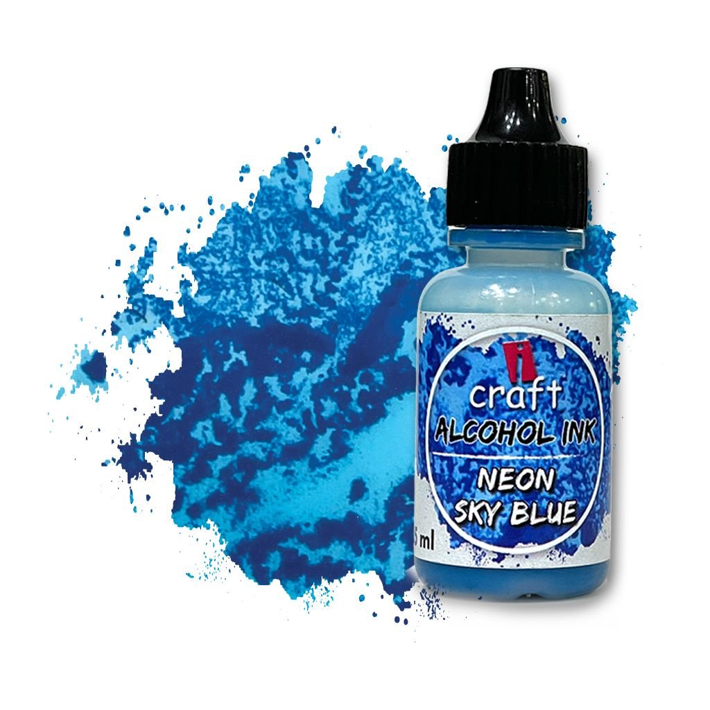 iCraft Alcohol Ink - Neon Sky Blue - 15 ML Bottle