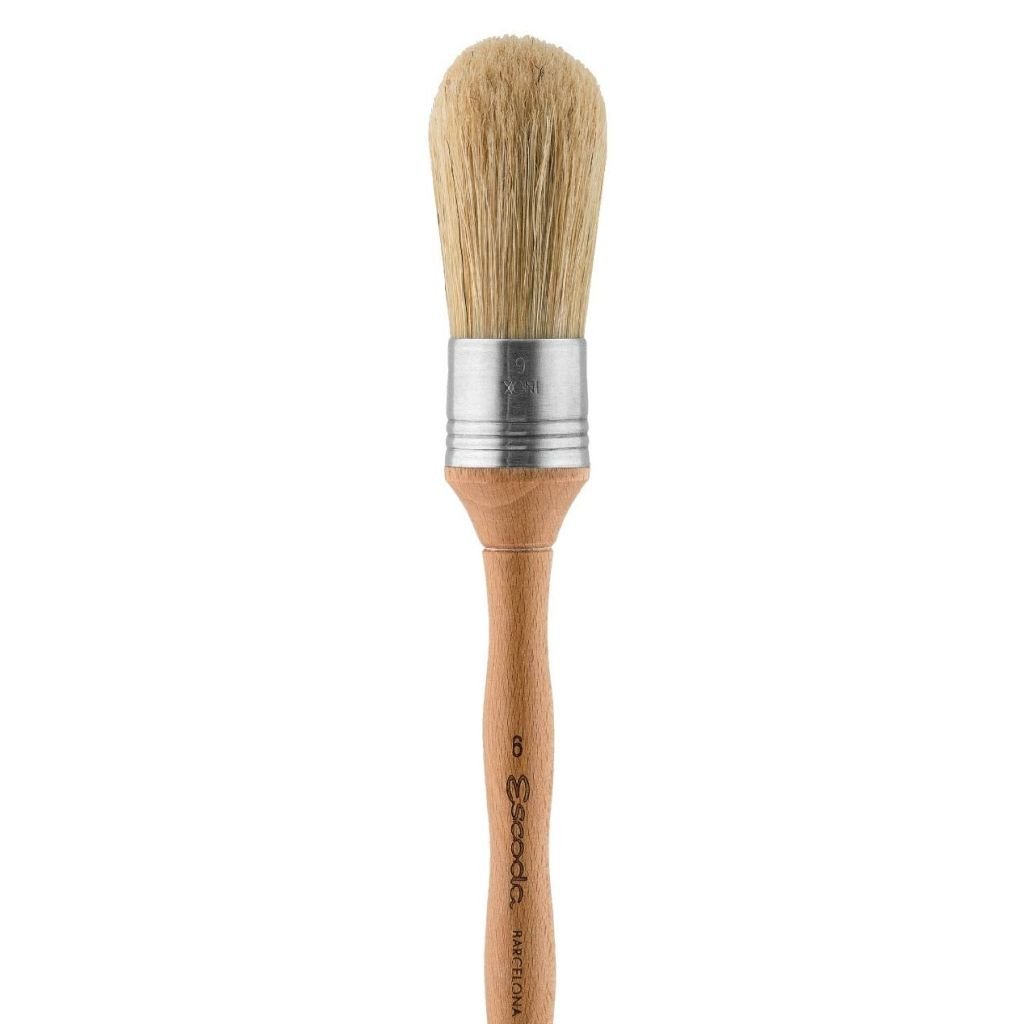 Escoda Natural Chungking Hog Bristle Brush - Series 7500 - Round Domed - Long Handle - Size: 2