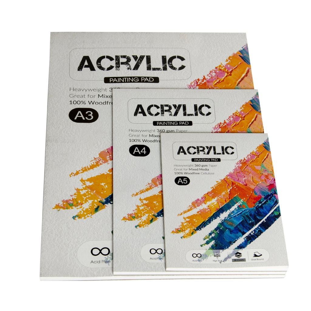 Scholar Artists' Acrylic Painting - Natural White Smooth 360 GSM Paper